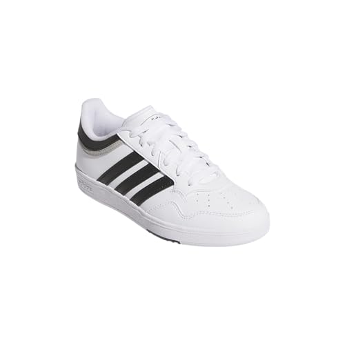 adidas Hoops 4.0 Sneaker, White/Core Black/Grey, 4 US Unisex Big Kid
