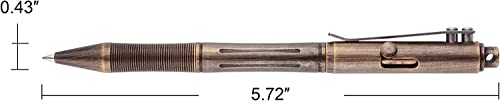 SMOOTHERPRO Solid Brass Bolt Action Pen/Ballpoint Pen, Natural Solid Brass - Image 2