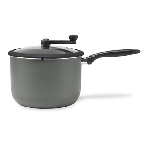 Brinox - Pipoqueira Ceramic Life Pic Poc Ø22 5,5L Tampa com Vidro Temperado - Cinza/Camurça