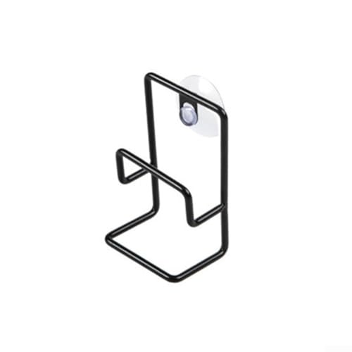 Scaffale per lavello in metallo con ventosa, soluzione efficiente per riporre spugne da cucina e bagno (nero)