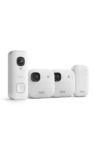 Image of Blink Wired Doorbell 2K+ (all-new) and Outdoor 2K+ (newest model) - 2K video, enhanced audio. Sync Module Core included - 2 Cameras + Video Doorbell - (White)