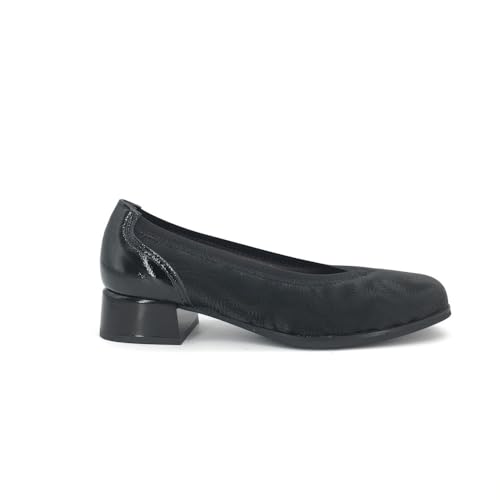 PITILLOS - Scarpa da donna, soggiorno con tacco Larghezza di 4 cm, Elastico,Semplice,Classico,Punta quadrata, per: Donna, Nero , 39 EU