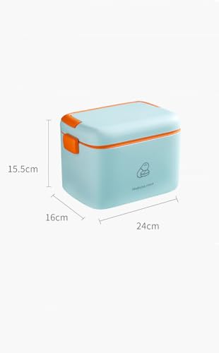 First Aid Medicine Box First Aid Kit Supplies Bin Empty Emergency Supplies Organizer with Handle 2 Layers Plastic First Aid Box Large Capacity Organizer Box Medicine Cabinet Storage Pill Case A