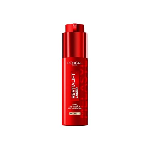 L'Oréal Paris Siero in Crema Anti Età Tripla Azione su Rughe, Macchie e Luminosità, Con Vitamina C, Niacinamide e Melasyl, Revitalift Laser Melasyl, 50ml