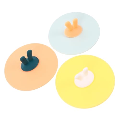 Unomor 3pcs Silicone Cup Covers Adorable Leak Lids for Mugs Cold for Multi-color