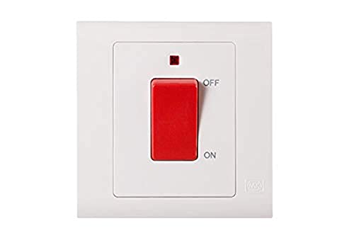 MK Essentials 45A 1G DP Switch with NEON, White