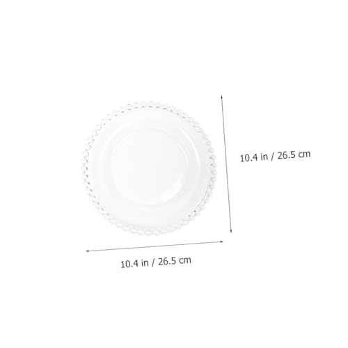Assiette à salade en verre à bord perlé chic pour présentation chic