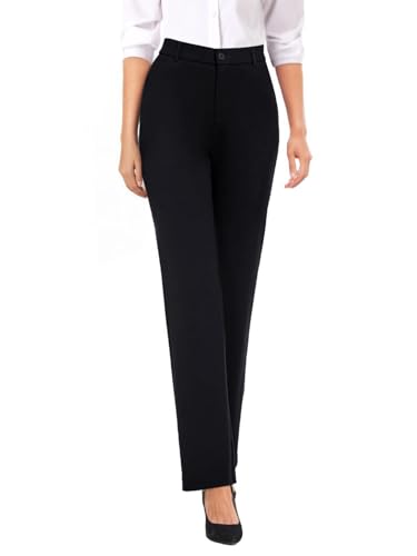 viehunt Womens Straight Leg Stretchy Dress Work Pants Business Office Casual Slacks with Pockets2