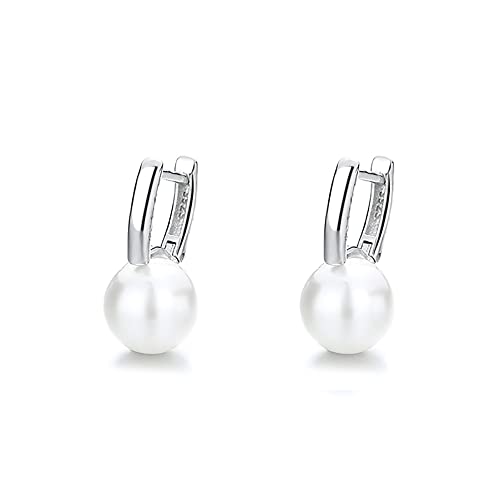 Perlen Creolen für Damen 925 Sterling Silber Ohrringe Hypoallergen Huggies Creolen Perlenohrringe Perlen Ohrringe Hängend Perlen Creolen für Damen 925 Sterling Silber Ohrringe Hypoallergen Huggies Creolen Perlenohrringe Perlen Ohrringe Hängend