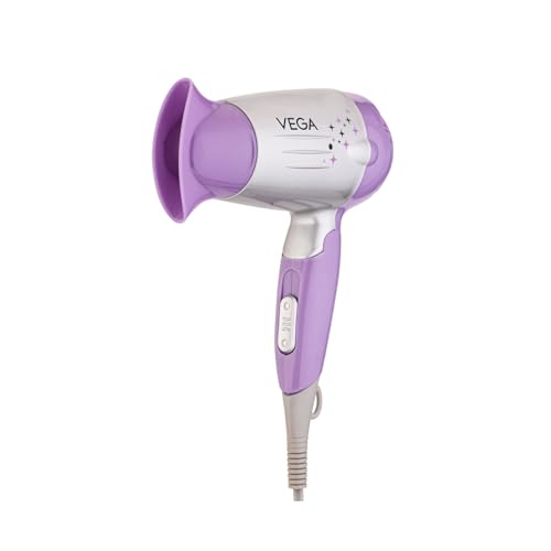 Image of VEGA Galaxy 1100 Watts Foldable Hair Dryer With Heat & Cool Setting And Detachable Nozzle (VHDH-06), Color May Vary