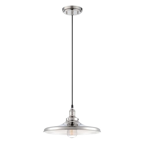 Image of Nuvo Lighting 60 /5406 Vintage Incandescent One Light Pendant Curved Polished Nickel
