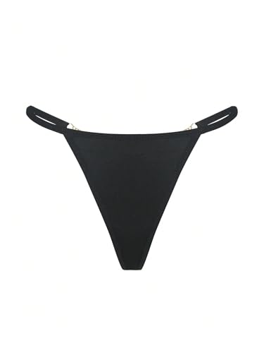 Image of RoseSeek Women's Sparkling Butterfly Chain Underwear Low Rise Cheeky G String Panty