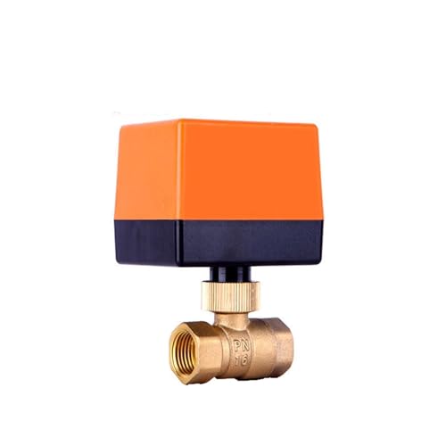 Válvula de bola motorizada de latón de 220VAC y 3 cables para control automático de agua 4
