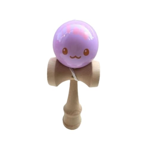 Effonek 木製けん玉スキルボールパズルボール幼児教育玩具学生と子供用 (スマイリーフェイス)