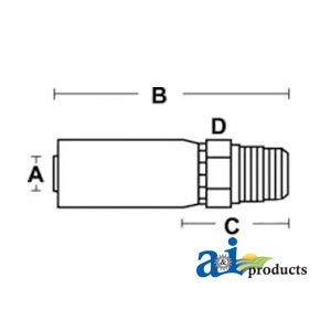 A&I - (HC-MP) Male NPTF Pipe - Rigid - Straight. Part NO: A-MP-08-08