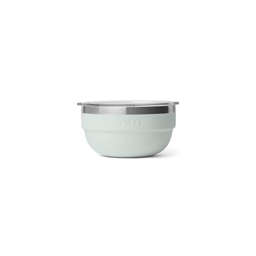 Image of YETI Rambler Bowls, Vacuum Insulated, Stackable and Nestable Stainless Steel Bowl with Lid, 1 Quart, Ridgeline