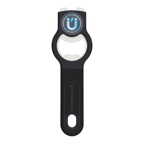 KITCHENDAO 2-in-1 Bottle Opener with Magnet Manual Beer & Soda Cap Opener with Cap Catcher Soft-touch Handle Durable Stainless Steel Lifter Dishwasher Safe Kitchen & Bar Essential (1 Pack)