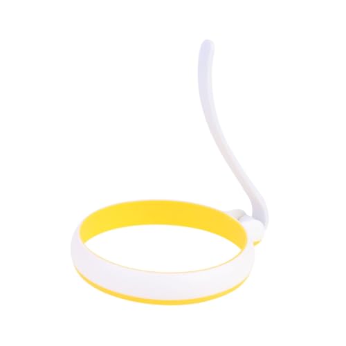 SOLUSTRE 2個 シリコン製ノンスティック目玉焼きリング 耐熱調理用ハンドル付き卵型モールド パンケーキ オムレツ成形に