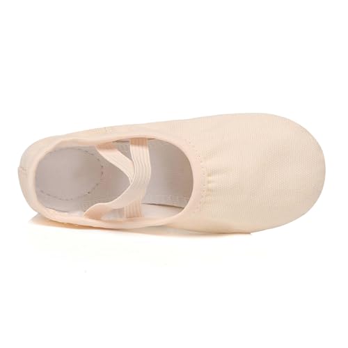 Danzcue Ballet Shoes for Girls-Soft Canvas/PU Leather Dance Slippers with Non-Slip Soles, Ideal Ballet Flats for Toddlers and Kids3