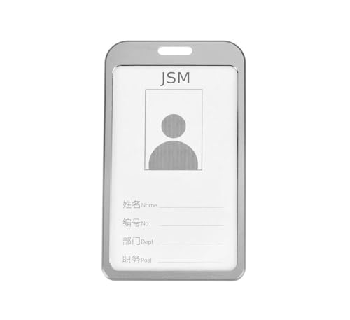Image of Vertical i- Cards| Hard Metal ID Card Holder /Badge for Office| Compatible with Various Badge Holders, Clips, Lanyards, and Retractable Badge Reels (Pack of 25, Silver)