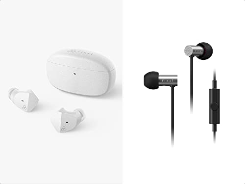 【Amazon限定2点セット】 final (ファイナル) ZE3000 White ワイヤレスイヤホン & E2000CS Silverマイク付きイヤホン・最新の音響工学、音響心理学の研究成果を踏まえた 設計・リモートワーク・スポーツ