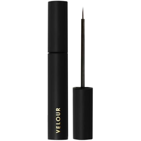 Velour Eyelash Glue - Brush On Applicator, Strong Hold Black Lash Adhesive Cover