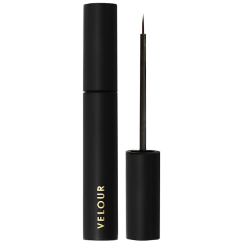 Velour Lashes Eyelash Glue - Strong Hold, Black, Dries Like Eyeliner, Brush On Applicator. Best hypoallergenic adhesive for strip eyelash extension, false eyelashes, mink