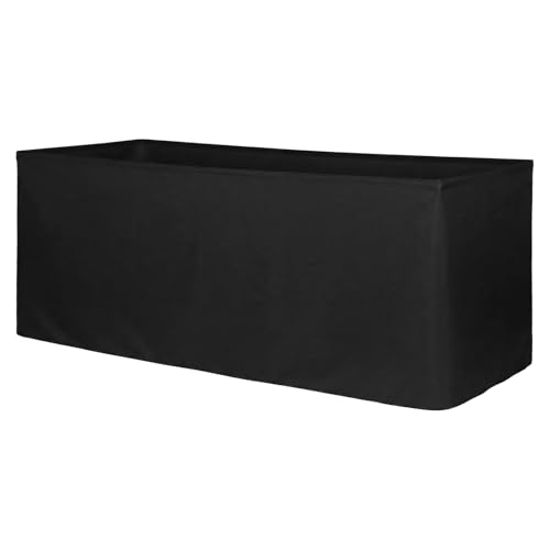 Moukeren 16 ft x 28 Inch Black Stage Skirting Plain Weave Stage Skirt Flat Wrap with Adhesive Strip for Wedding Platform