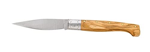 AUSONIA 23179 COUTEAU DE POCHE DE 18 CM, MANCHE EN BOIS D’OLIVIER, LAME INOX 8 CM