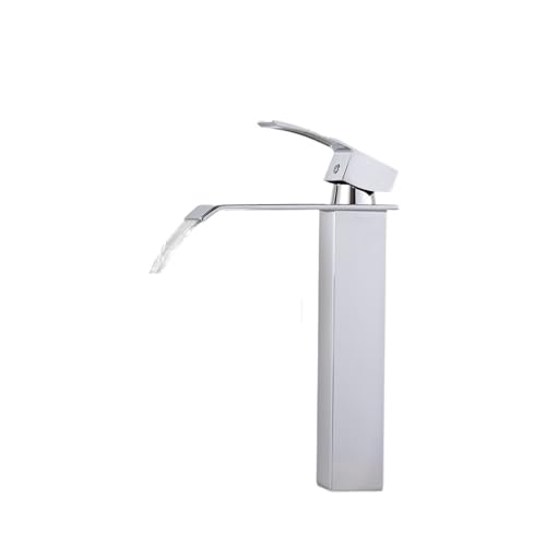 Grifo de baño monomando AM-003B soluciona salpicaduras con su elegante cascada de latón cromado 5