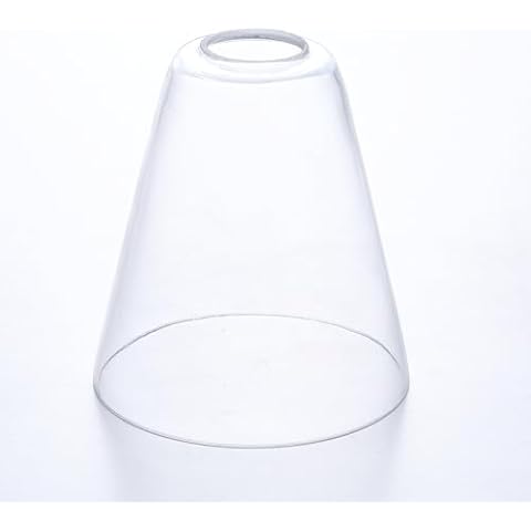 MWZ Clear Glass Shade 1 Pack,Triangular Lampshade with 5.51" Fitter Opening, Fixture Replacement Triangular for Pendant Light, Lamp, Wall Sconce Cover