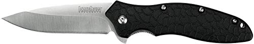 Image of Kershaw Oso Sweet EDC Pocketknife, 3 inch 8Cr13MoV Steel Drop Point Blade, Assisted Folder Opening with Flipper, Liner Lock System, Black