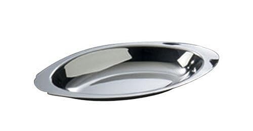 American METALCRAFT, Inc. AO080 8 oz Oval Stainless Au Gratin Dish, 8-Ounce, Silver