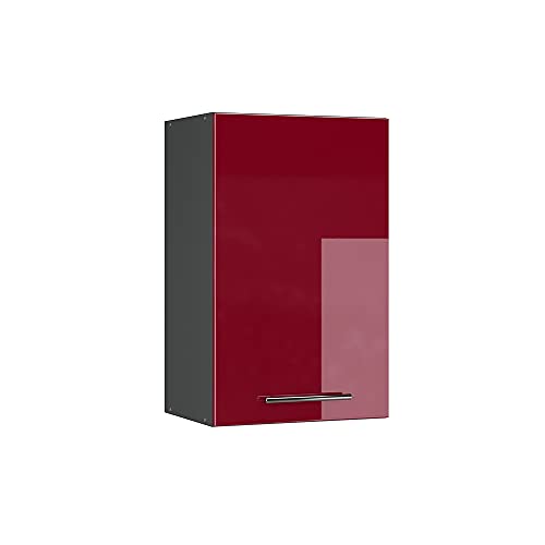 Vicco Elément Haut de Cuisine Fame-Line, Rouge Bordeaux Haute Brillance, 45cm, à Combiner avec d'autres modules de la série Fame-Line