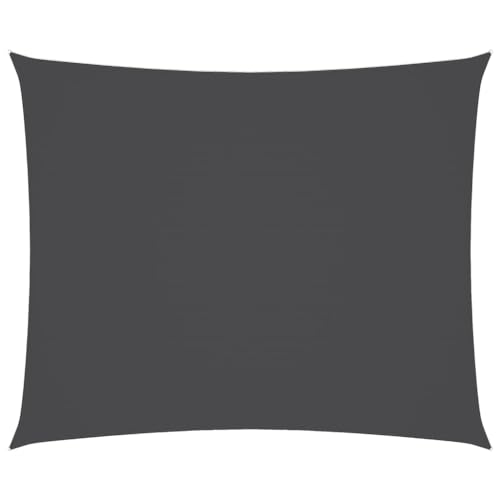 Voile d'ombrage imperméable 5x6 m en Oxford PU anthracite anti-UV avec cordes