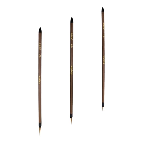 HORIALENCE 3 Rotuladores de Madera Pelo de Comadreja para Dibujo y Pintura al Óleo, Diseño Ergonómico y Fácil de Almacenar, Ideales para Escritura y Dibujo Artístico
