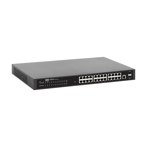 Image of Eaton Tripp Lite Series 24‑Port Gigabit Managed Switch with 2 SFP Ports, Easy Smart Web‑Managed Layer 2 Network Ethernet Splitter, 1 Gbps, 1U Rack Mount or Desktop, 3‑Year Warranty (NGS24C2-1)