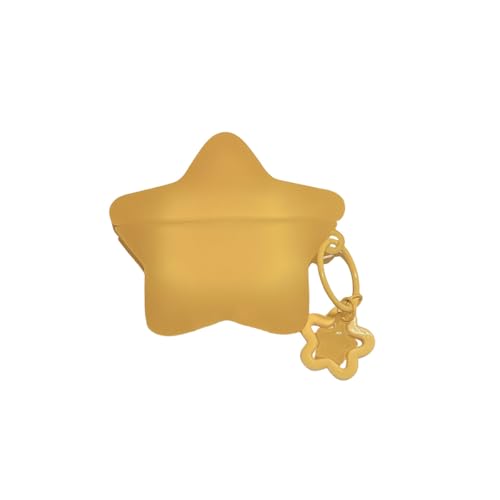 GULVQYF Funda protectora para auriculares para Airpods Pro 3 (2025), diseño de estrellas 3D a prueba de golpes, con llavero, para niñas, mujeres y niños (amarillo)