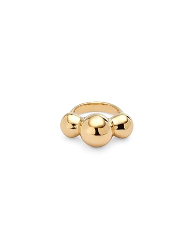Uno de 50 Modern Triple Bubble Statement Ring 18K Gold-Plated Bold Spherical Design (6)
