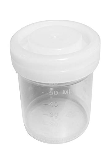 Pots à échantillons anti-fuite pour stocker et trier - 50 petits flacons à vis blancs 60ml