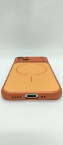 Image of for iPhone |Convert to 17 pro /17 Pro Max Style Premium Back Glass Converter Cover Magnetic Case (Orange, for iPhone 14 Plus)