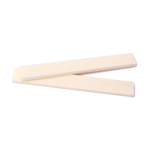 HANABASS 2Pcs Buffalo Bone Guitar Bridge Saddle and Blank Nut for Electric Acoustic Guitar Parts Enhances Tone and for Handmade Instruments