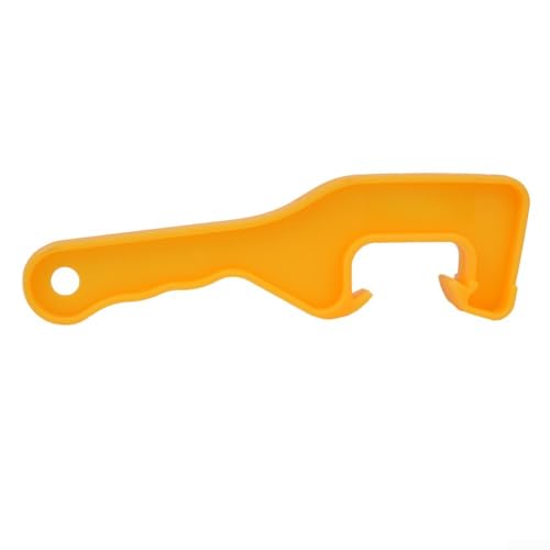 Honseadek Herramienta de apertura de tapa de cubo de plástico amarillo con mango largo y agarre antideslizante para latas de pintura, barriles de cerveza y recipientes de galón en taller de garaje