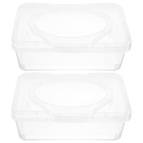 2pcs Baby Wipes Box Dispenser Wipes Container Refillable Wet Tissue Holder Reusable Wipes Case Travel Flushable Wipe Holder Keeps Wet Tissue Fresh