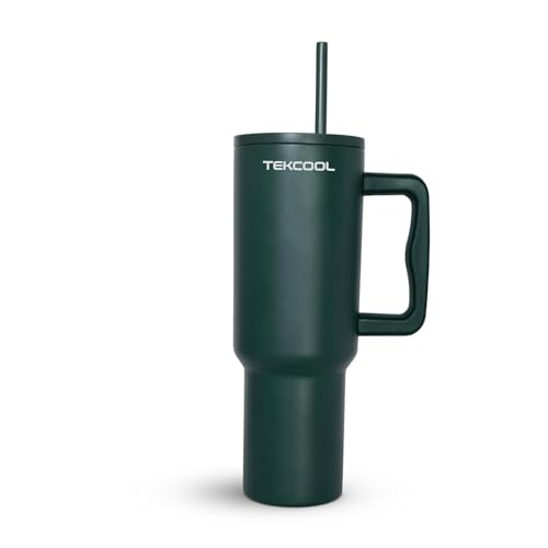 Image of Tumbler with lid and Straw 1200ML Cup Stainless Steel Hot and Cold with Handle and Lid 2 Straw Vacuum Insulated Tumbler for Water, Iced Tea or Coffee Office Gym Travelling
