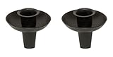 Wine Bottle Taper Candle Holder Set of 2, Black Metal
