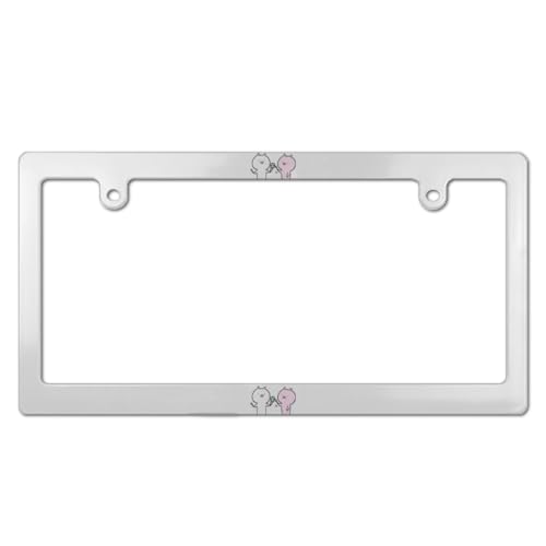 うさまる ナンバープレート フレーム ナンバーフレーム 普通車 軽自動車適用 装飾ボーダー タグ装飾 耐久性 カーアクセサリー 錆びにくい おしゃれ ?り物