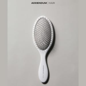 Luxury Wet Hair Brush – Fine Stainless Steel Bristles & Ergonomic Handle by Addendum Hair – Detangler Brush for All Hair Types – Durable & Hygienic – White