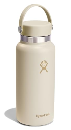 Image of Hydro Flask Water Bottle - Insulated Stainless Steel - Wide Cap Lid, Non Spill, Leakproof 32 Oz Coconut Cream