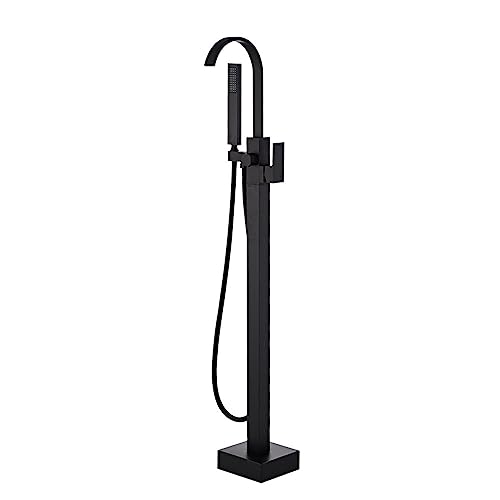 Robinet de baignoire autoportant cascade avec douchette mitigeur eau chaude et froide